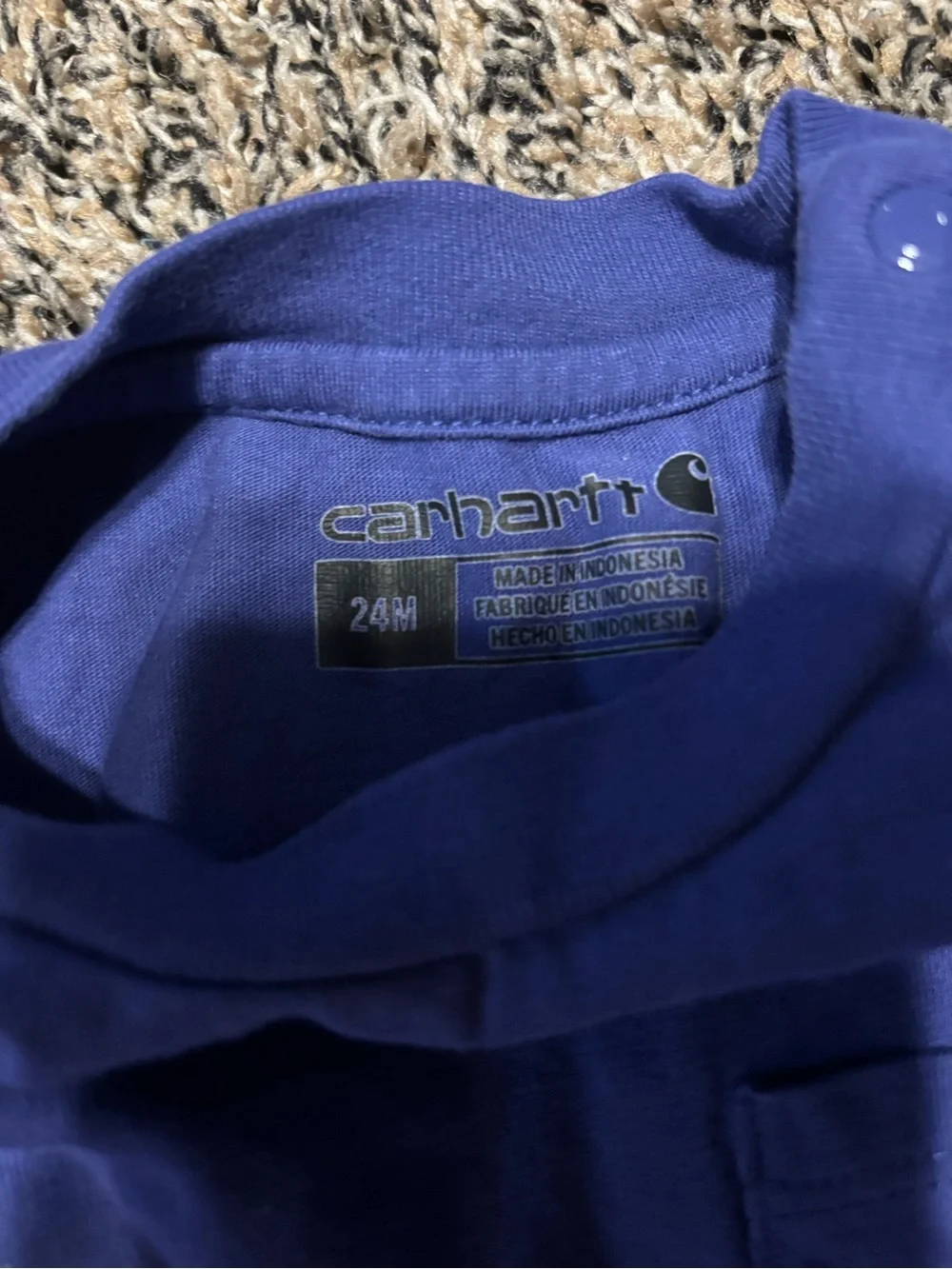 Carhartt Baby Long-Sleeve Pocket Bodysuit - Blue